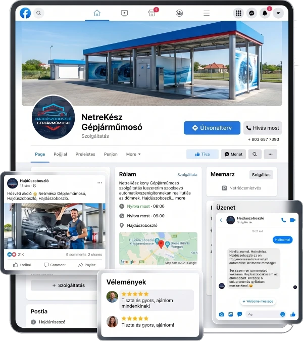 Facebook oldal minta